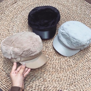 mũ nồi lưỡi trai lông