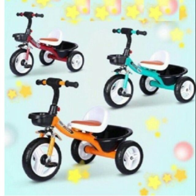 Xe đạp 3 bánh yên da cho bé từ 2 - 6 tuổi có giỏ