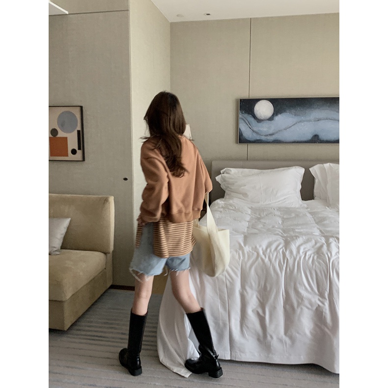 Áo Nỉ Sweater croptop nữ Dáng ngắn Áo nỉ kiểu nữ Dáng lửng Thiết kế Ulzzang Hàn Quốc Thời trang | BigBuy360 - bigbuy360.vn