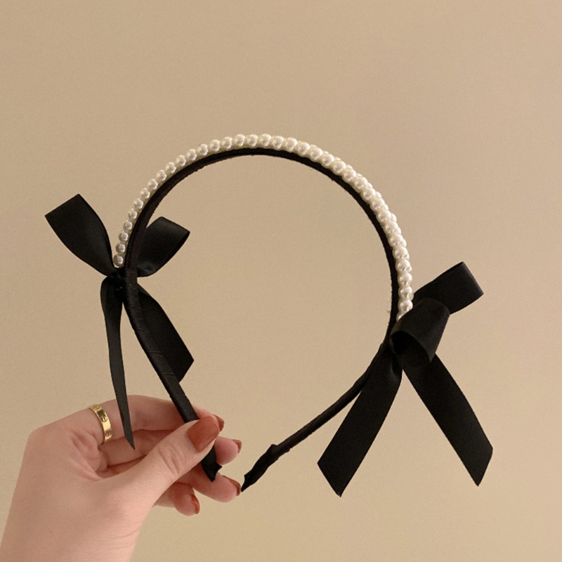 Flgo Băng Đô Nơ Nhung Đính Ngọc Trai Thanh Lịch Làm Đạo Cụ Chụp Ảnh