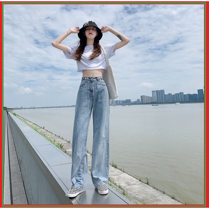 🍁 Quần Jean Nữ Ống Rộng. Quần Bò Nữ Ống Suông hàn quốc
