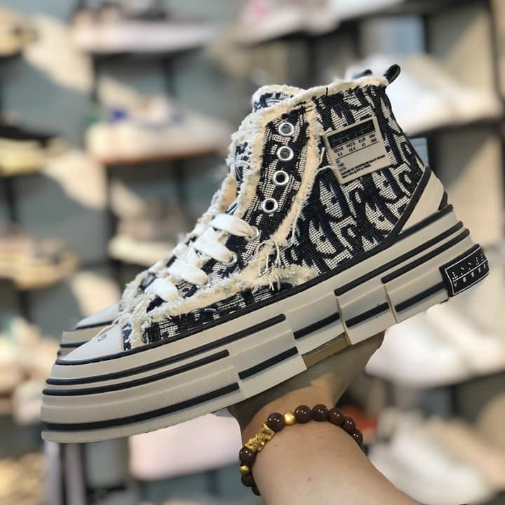 Giày Sneaker X VESSEL cổ cao phiên bản hoạ tiết SEASON 2021 xVESSEL Giày Sneaker Vessel rách cao cổ 2021 Full size