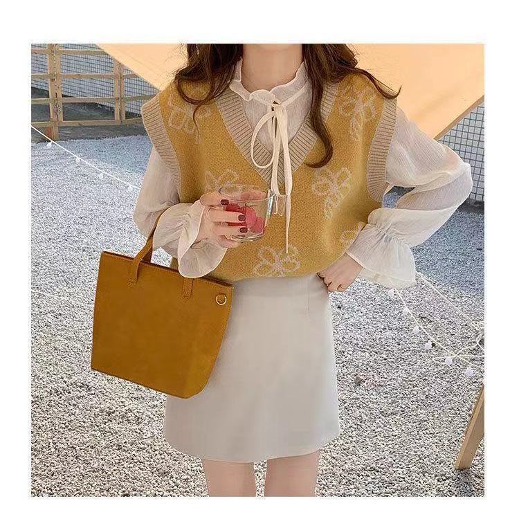 Áo len nữ cổ chữ V form rộng phong cách Hàn Quốc dễ thương 2021 | BigBuy360 - bigbuy360.vn