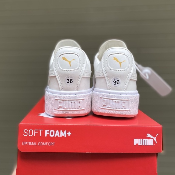 Puma trắng full chuẩn 11 [FULL BOX+BILL], da dày dặn, đế cao, bền, êm chân, lên chân cực đẹp.