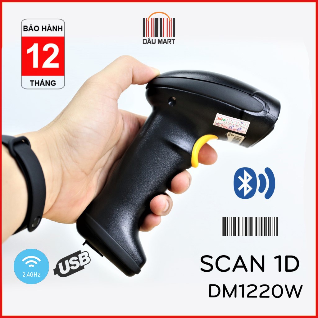 Máy quét mã vạch không dây cầm tay DATAMAX DM2400 DM1220W scan mã Barcode 1D QR 2D dành cho chủ shop và quản lý kho hàng