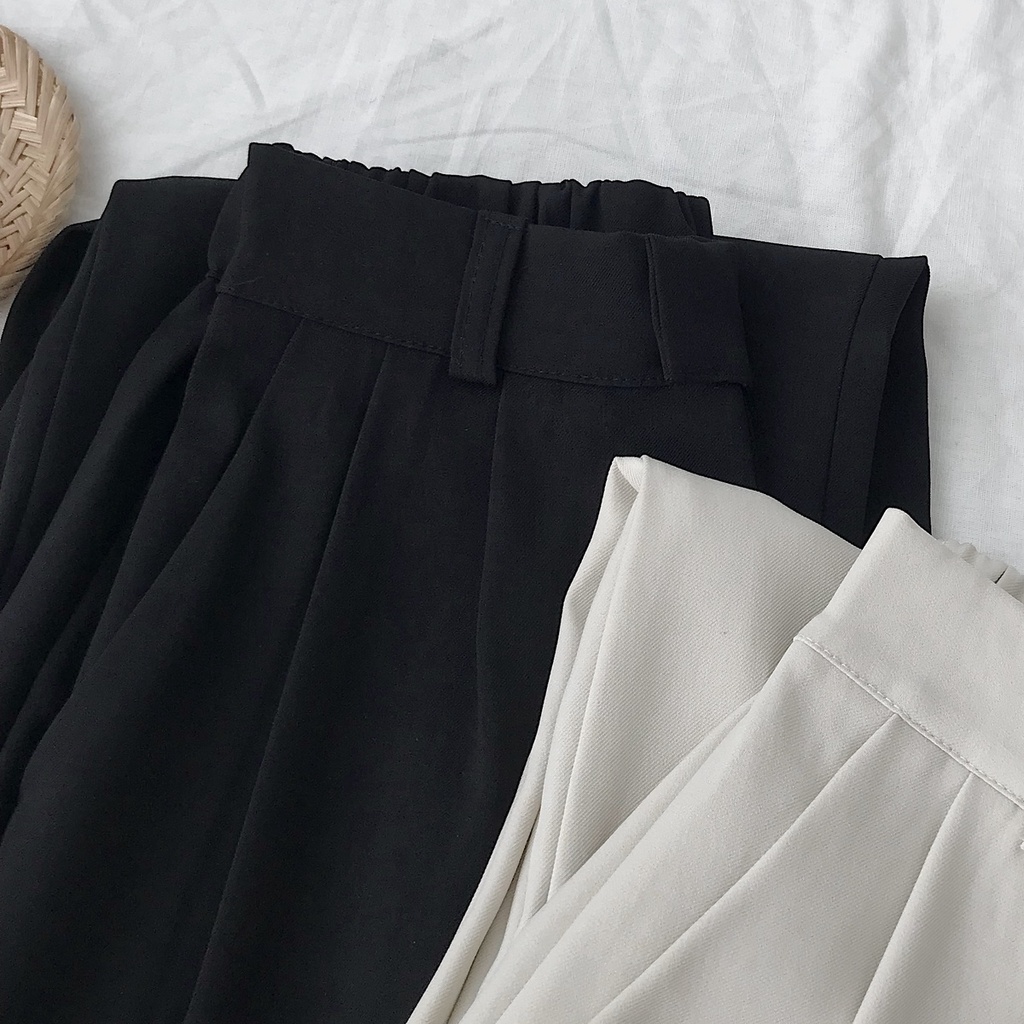 Quần Vải Ống Rộng MKUS Cạp Chun JEM CLOSET Phong Cách Teen Năng Động 3 Màu Be Đen Nâu 2868