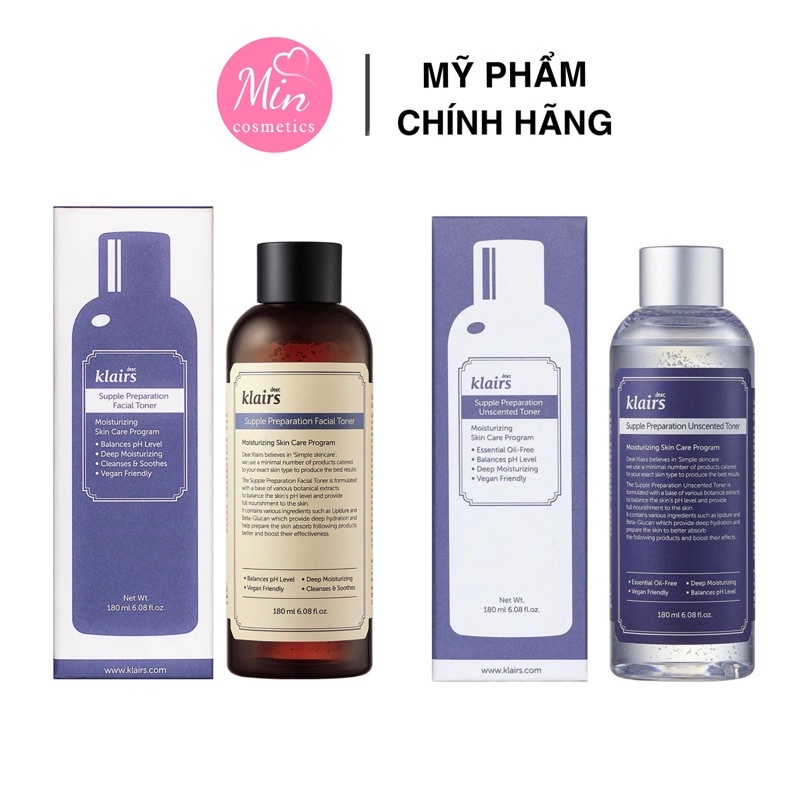 [ MẪU MỚI 2020] Nước cân bằng Klairs Supple Preparation Toner 180ml