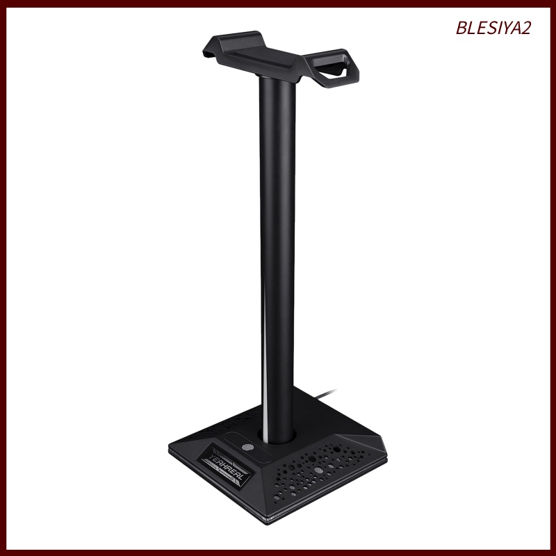 [BLESIYA2] RGB Gaming Headphone Dual Headset Stand Holder Display Racks w/ USB Hub