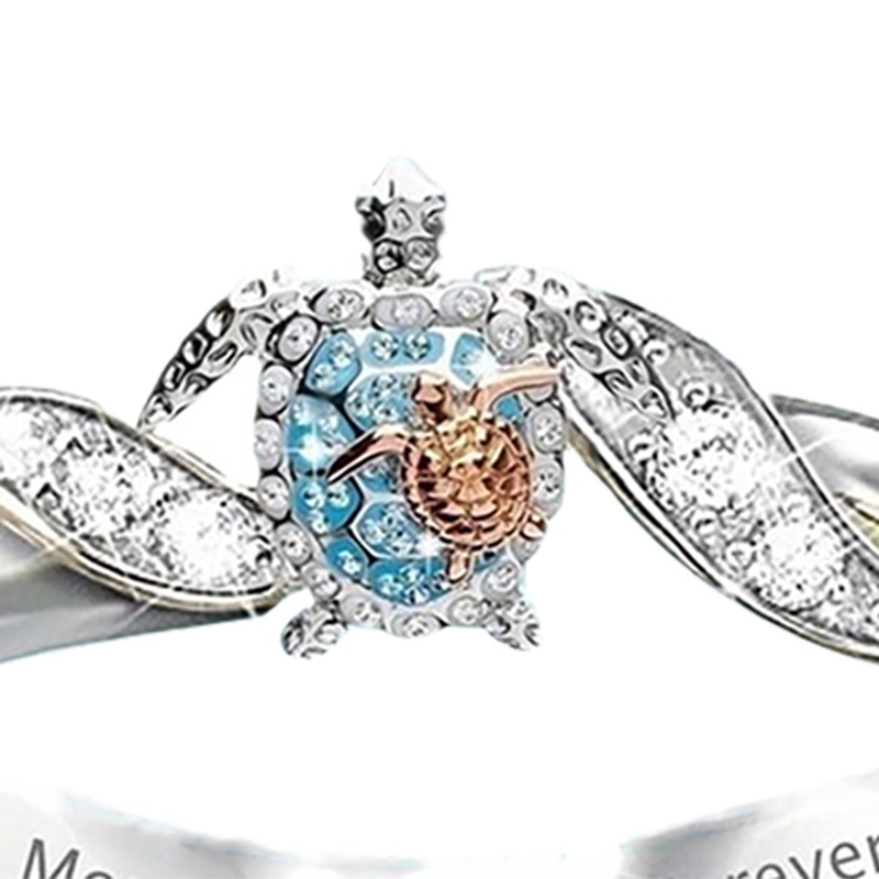 Nhẫn Đính Đá Zirconia Hình Chú Rùa Koala Dễ Thương Cho Nữ