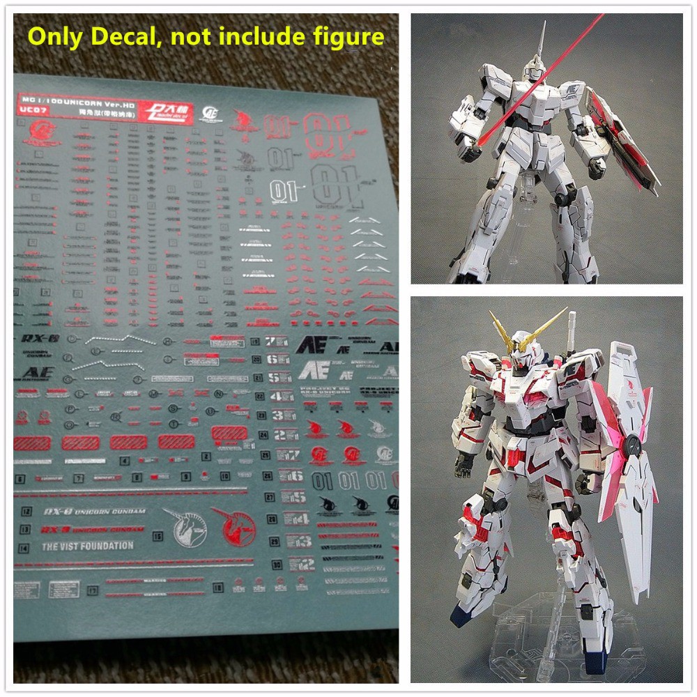 Decal nước dán mô hình Unicorn MG HG Mega size Gundam MGEX các loại - Water sticker