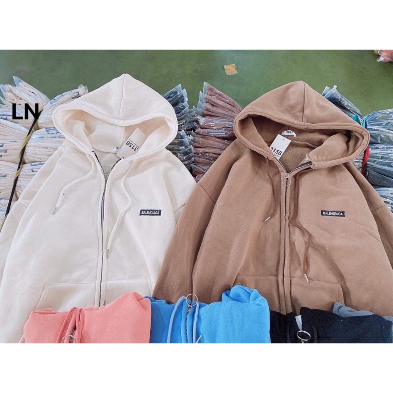 Áo khoác nỉ logo Balen mũ 2 lớp TH6