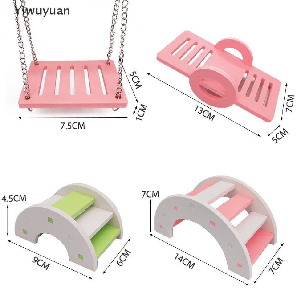 Xích Đu Đồ Chơi Bằng Gỗ Màu Cầu Vồng Cho Chuột Hamster