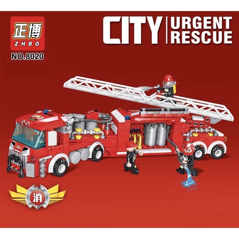 Đồ chơi lắp ráp mô hình cứu hỏa 4in với 697pcs cao cấp