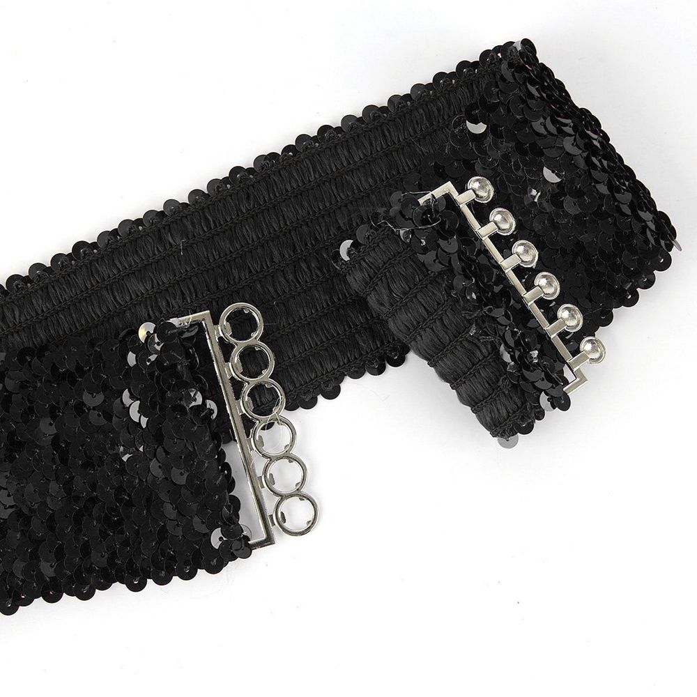 Thắt lưng bản to đính sequin lấp lánh thời trang sang trọng cho nữ