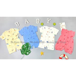 Bộ quần áo body cộc tay cài giữa petit họa tiết uala&rogo 3065