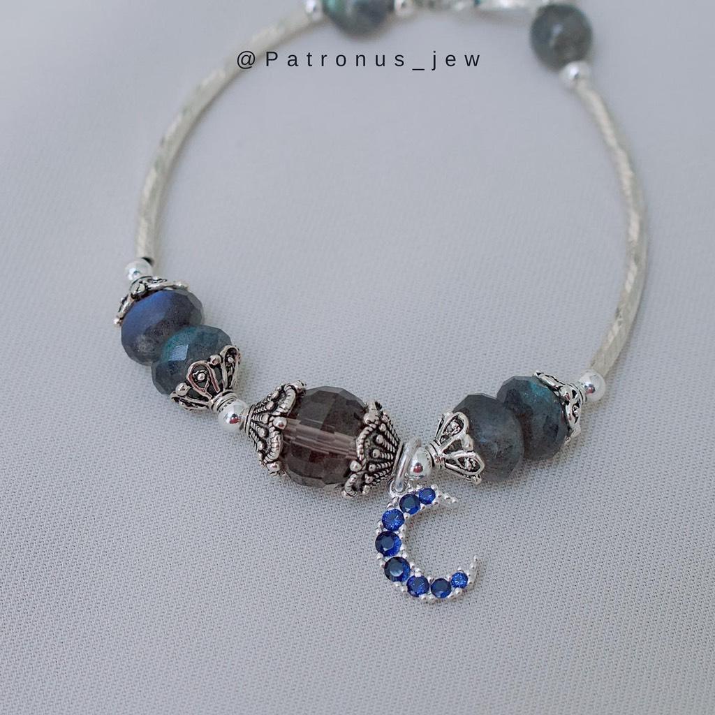 Vòng Tay Labradorite Phối Charm Bạc 925 VTLPCB925 Patronus