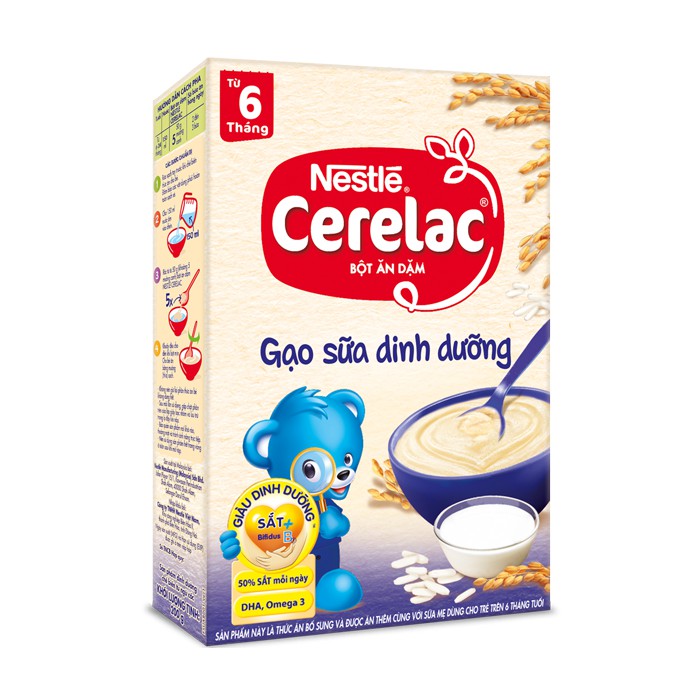 Bột ăn dặm Nestle Cerelac - gạo sữa dinh dưỡng