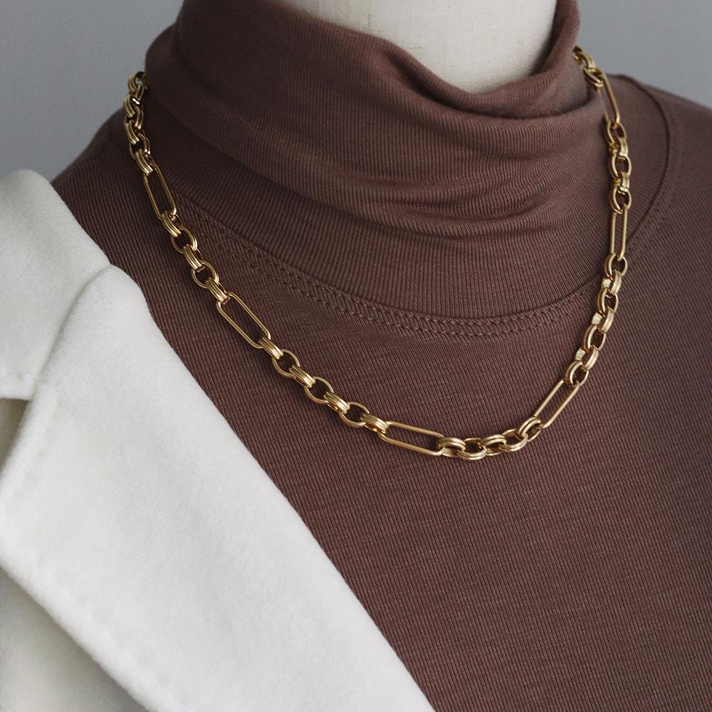 Lắc tay titan xích nối 2 kiểu đan xen không gỉ C17