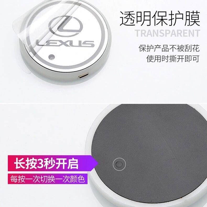 Miếng Lót Ly Có Đèn Led Phát Sáng Chống Trượt Nhiều Màu Sắc Thời Trang Cho Xe Hơi