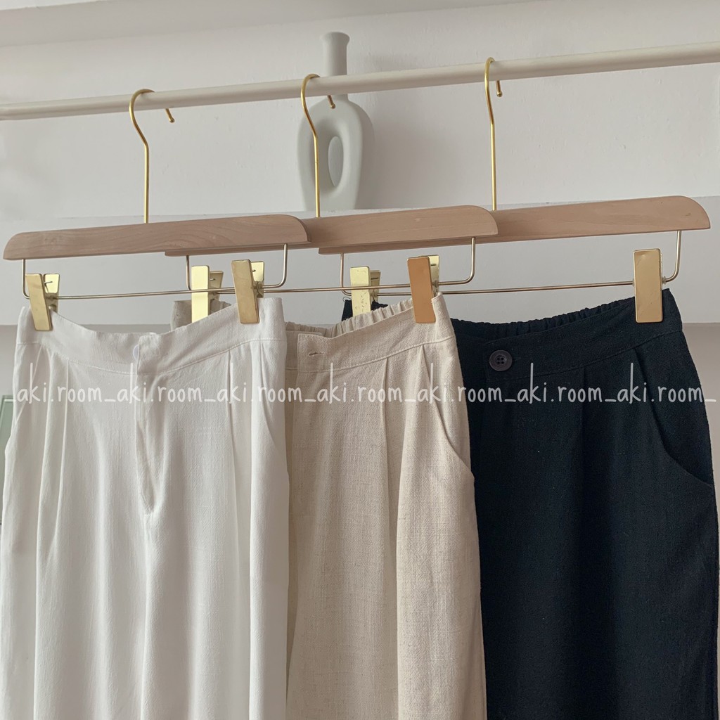 Quần suông đũi cạp một cúc lưng chun