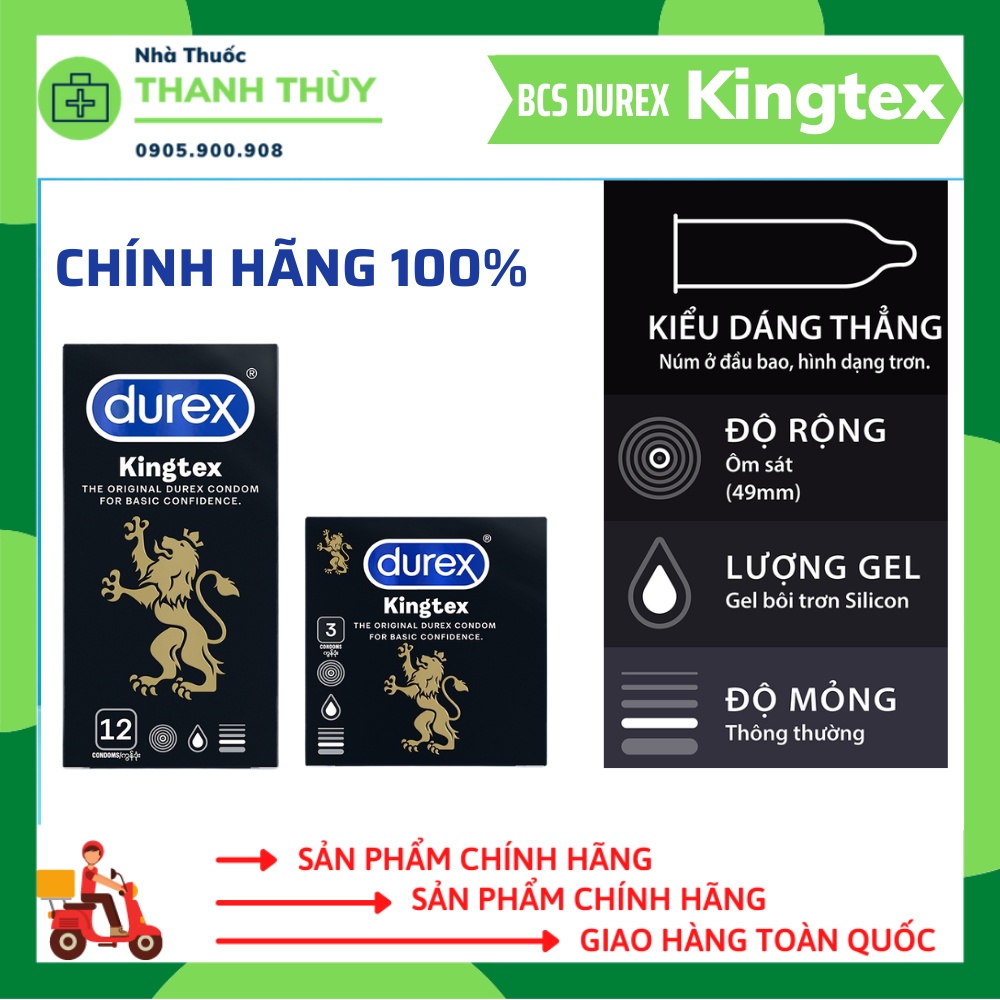 Bao cao su Durex Kingtex  Che Tên Sản Phẩm, Và Đóng Gói Cẩn Thận