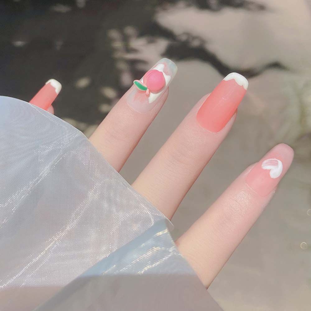 [Hàng mới về] Bộ 10 phụ kiện trang trí móng tay nghệ thuật hình trái cây hoa trái tim 3D nhiều màu sắc đáng yêu