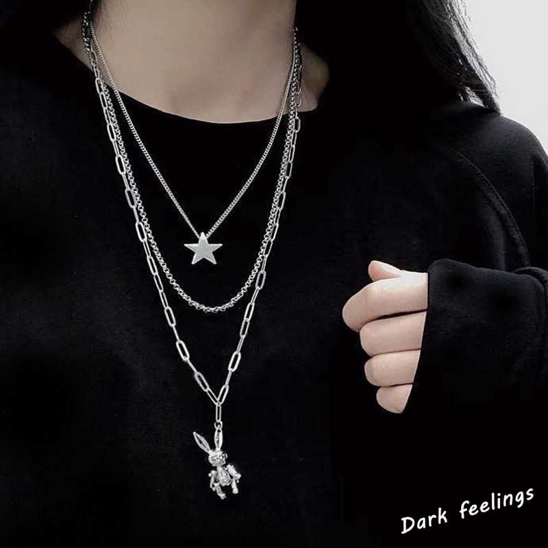 [Spot] Dây Chuyền Kim Loại Nhiều Lớp Cá Tính Thời Trang 223974Phụ Kiện Dây Chuyền Cặp Đôi Cá Tính Trẻ Trung