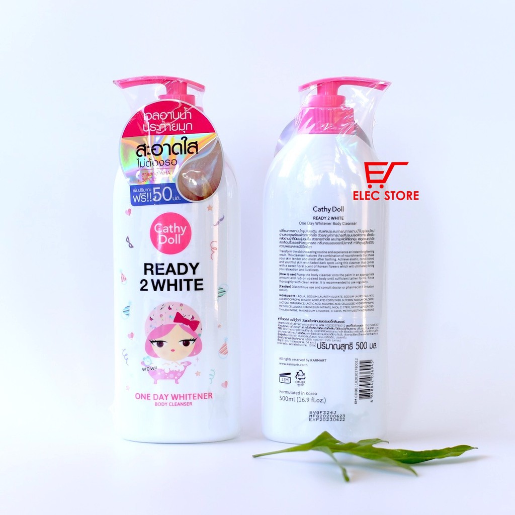 Sữa tắm Ready 2 white one day whitener Cathy Doll 500ml Thái Lan