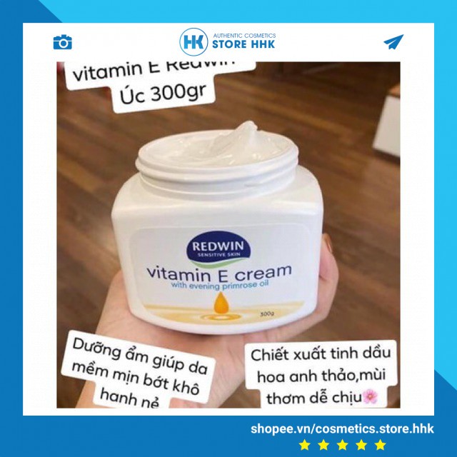 Kem dưỡng da mềm mịn redwin Vitamin E Cream 300g