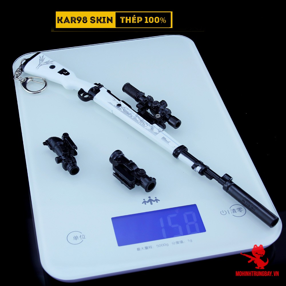 Mô Hình PUBG Kar98 SKin Băng GIá Tặng Kèm 3 Scope Và Kệ Trưng Bày 19cm