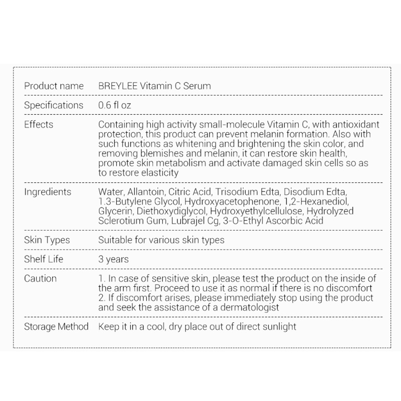 Serum Xixi BREYLEE chứa Hyaluronic Acid Vitamin C làm trắng nuôi dưỡng da
 | BigBuy360 - bigbuy360.vn