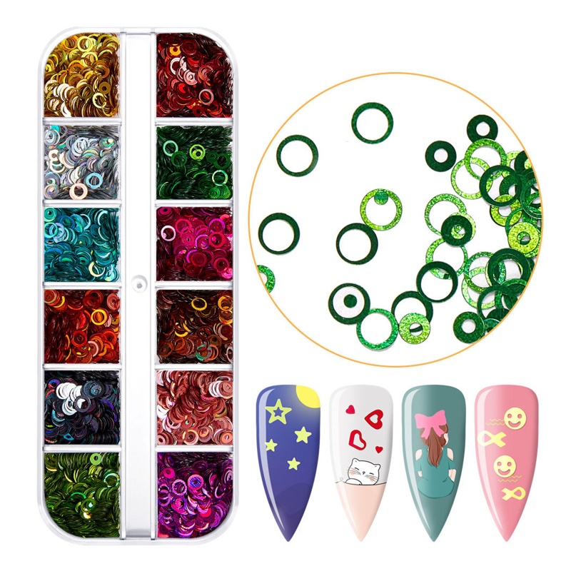 Hộp Kim Tuyến Lấp Lánh Trang Trí Móng Tay Ngày Lễ Tình Nhân