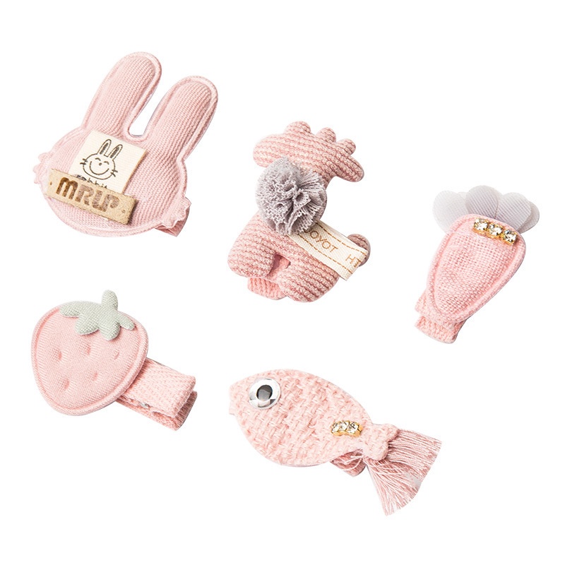 Set 5 Kẹp Tóc Hoạt Hình Xinh Xắn Cho Bé Gái