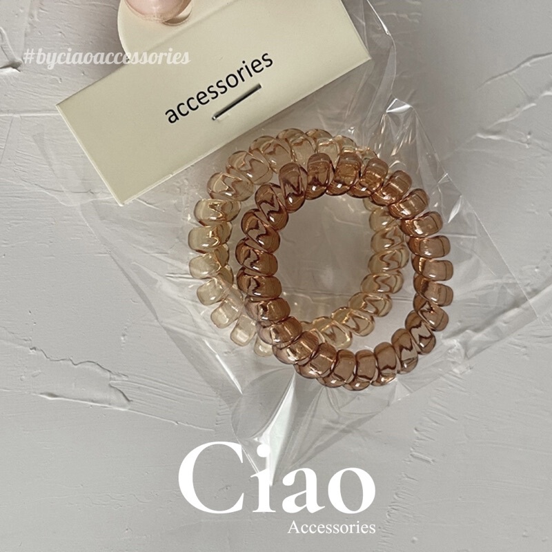 Set 2 buộc tóc/ Cột tóc lò xo co giãn thiết kế mã 05 Ciao accessories