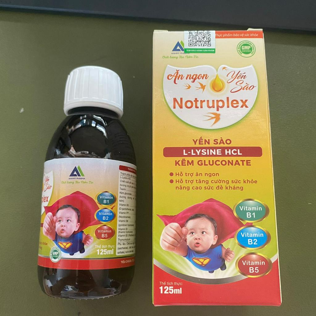 SIRO YẾN SÀO NOTRUPLEX 125ML - SẢN PHẨM DÀNH CHO TRẺ BIẾNG ĂN, SUY DINH DƯỠNG, HẤP THU KÉM
