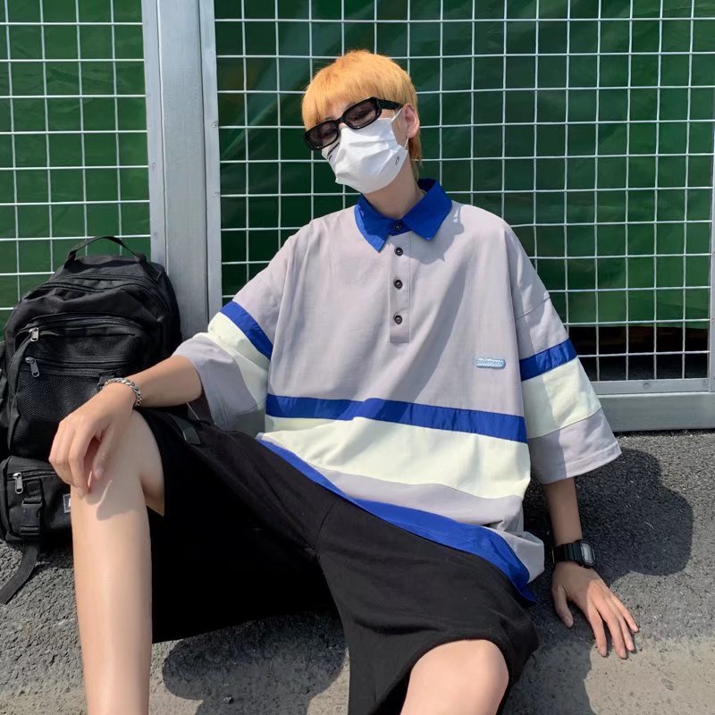 Áo thun polo nam tay ngắn họa tiết sọc ngang thời trang dành cho áo polo nam form rộng áo polo nam có cổ áo croptop polo nữ áo sơ mi nam ngắn tay áo có cổ áo polo sọc