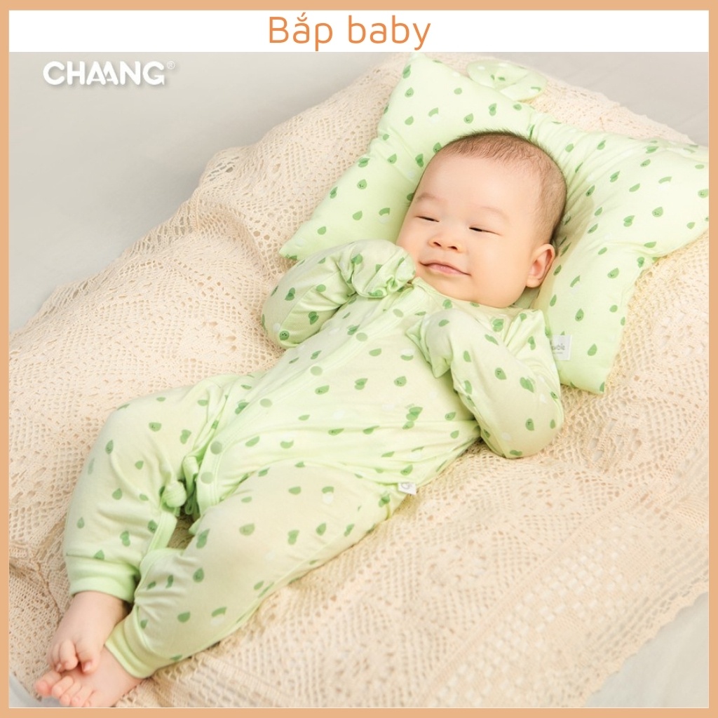 Bộ body cho bé sơ sinh CHAANG dài tay cài giữa cho bé 0 đến 6 tháng tuổi BST Chaang Summmer