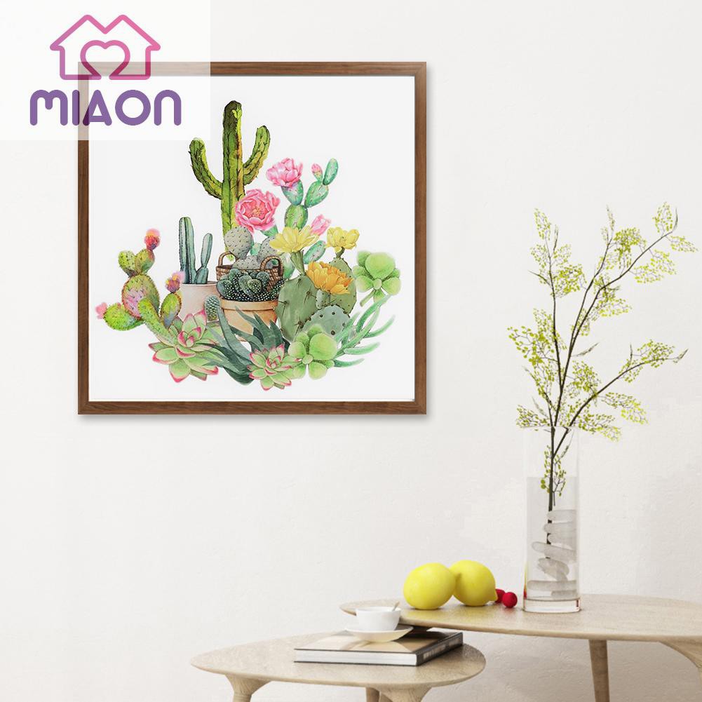 Bộ Tranh Đính Đá 5d Tự Làm Hình Cây Xương Rồng Độc Đáo