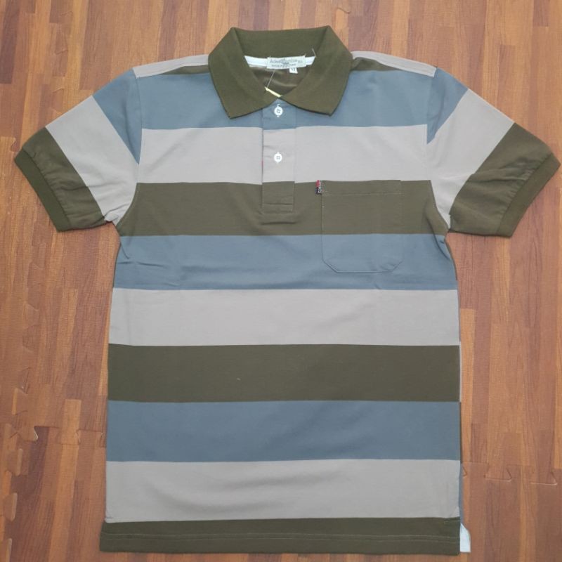 Áo Thun Nam Cổ Bẻ Kẻ Sọc Hàng Trung Niên Cao Cấp | BigBuy360 - bigbuy360.vn