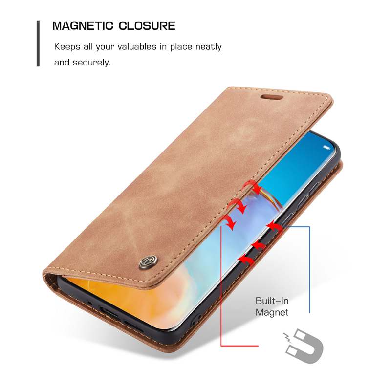 Bao da điện thoại có nắp lật và ngăn đựng thẻ cho Huawei P20 P30 Mate 30 Pro Lite
