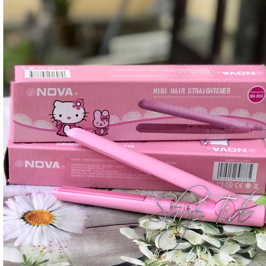 Máy ép, duỗi tóc mini Nova hello kitty nhỏ gọn Khả năng làm nóng nhanh