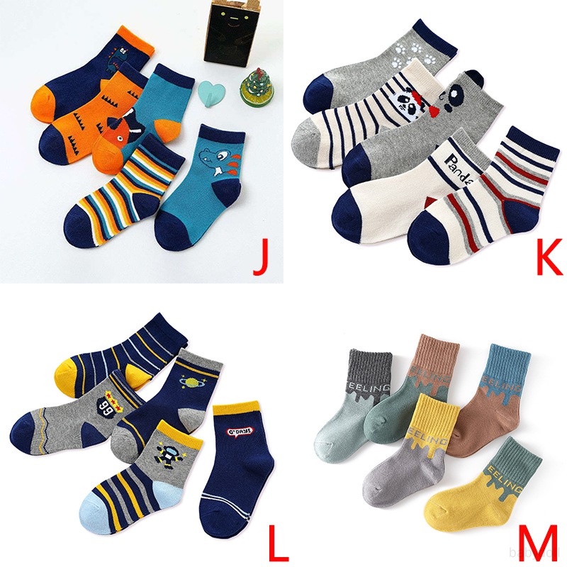 Set 5 Đôi Vớ Thoáng Khí Bằng Cotton Thân Thiện Với Da Dành Cho Trẻ Em