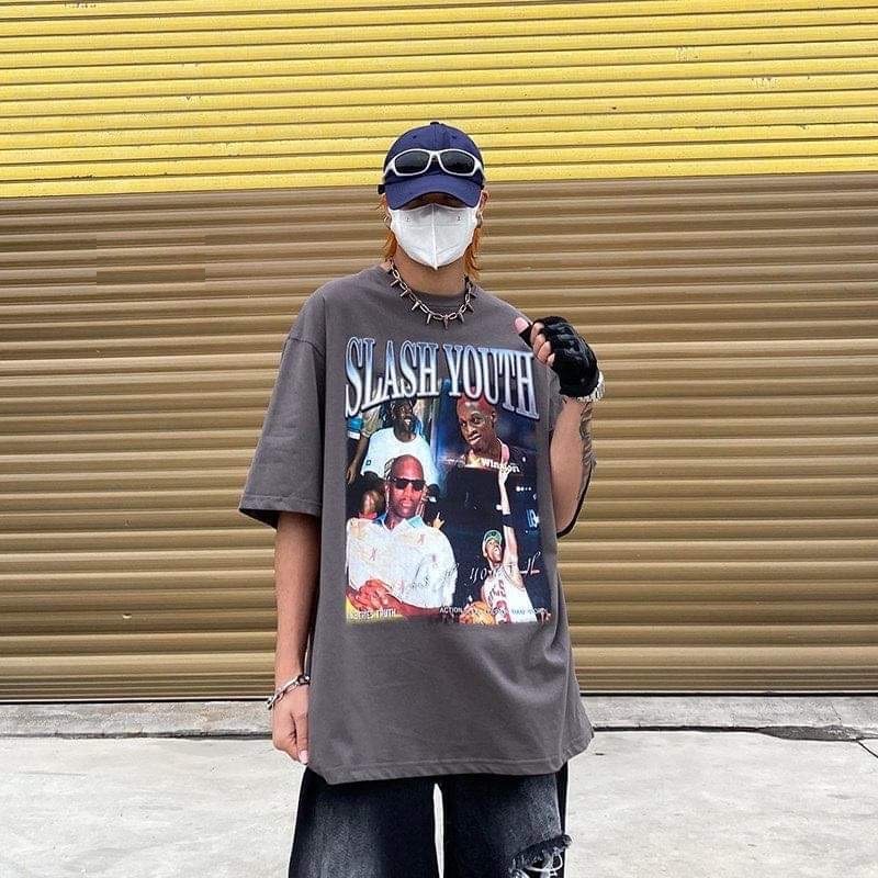 Áo Phông Slash PEONYB Unisex [FREESHIP]  Thun dáng ngắn tay lỡ form rộng in hình bóng rổ vintage cá tính Ulzzang