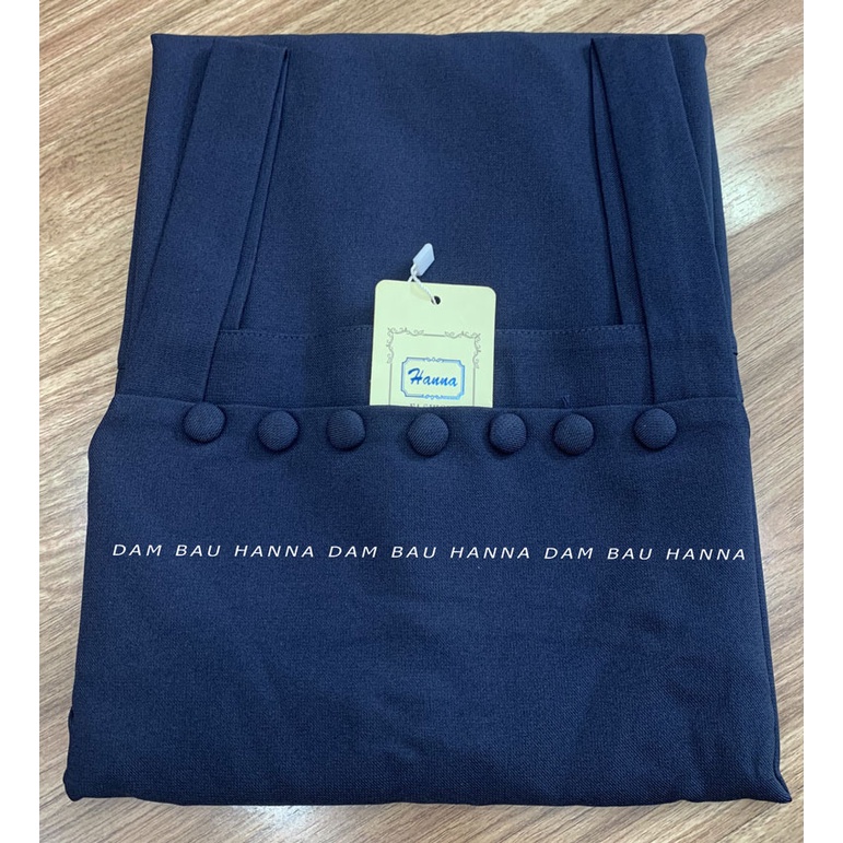 [HANNA Size 40-80kg] Đầm bầu yếm rời công sở cao cấp thoáng mát váy yếm màu đen có big size 40-80kg đầm bầu dài tới gối