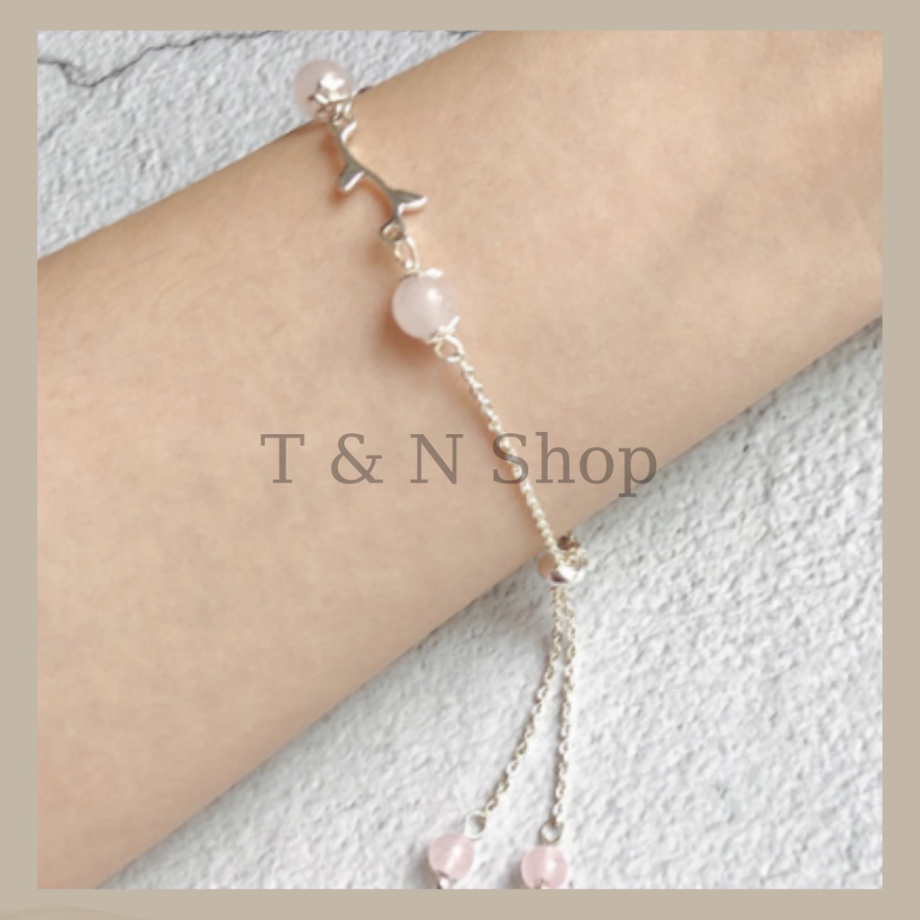 Vòng tay, lắc tay nữ thanh lịch, cành hoa, vòng tay đá tổng hợp