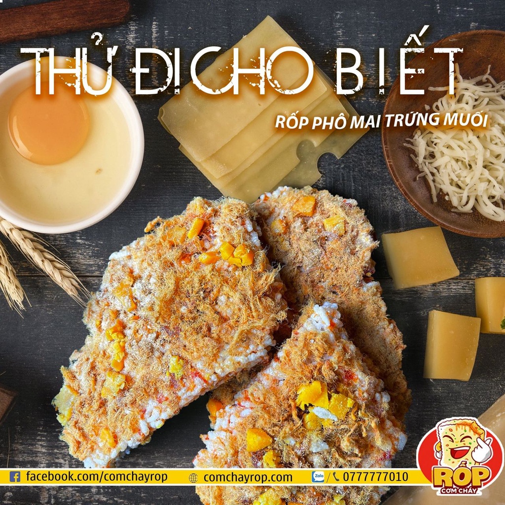 Cơm Cháy Rốp phô mai trứng muối loại 2 zip 250 gram