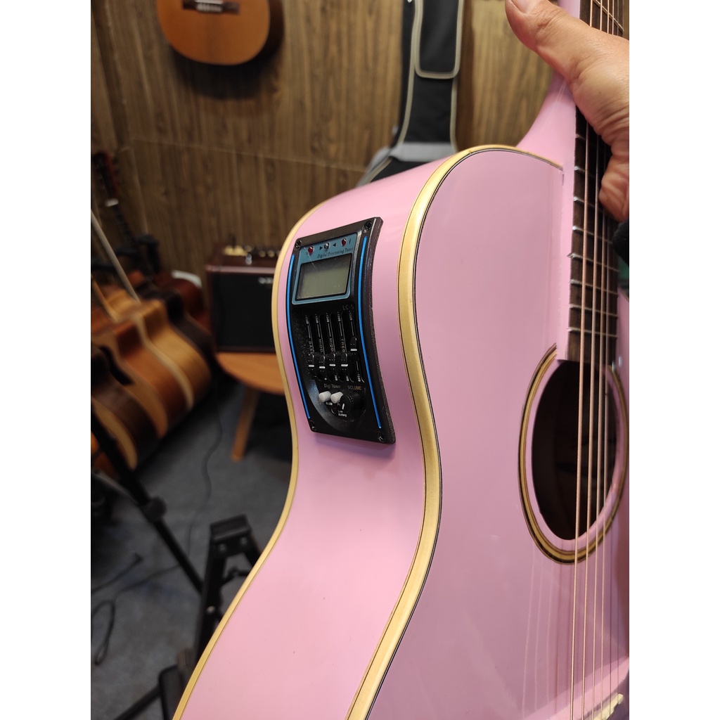 Guitar Màu Hồng T01H Gắn EQ LC5