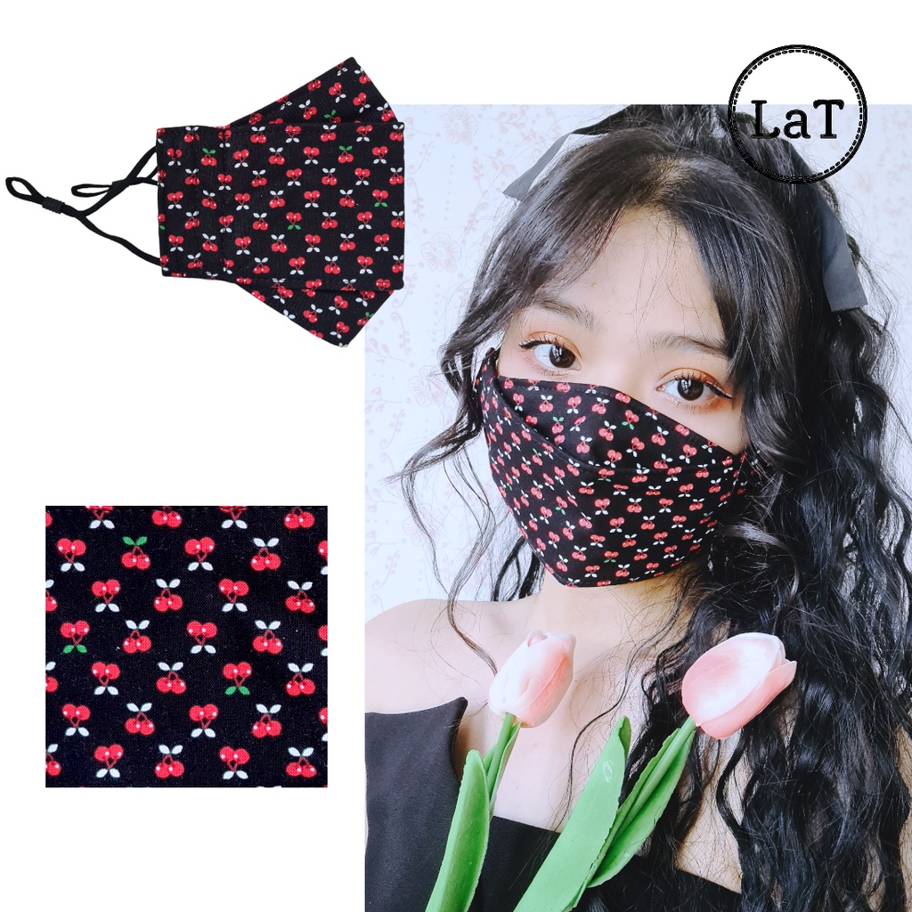 Combo 3 Khẩu trang vải 3D - LaT - 3 Lớp Chống bụi Kháng khuẩn - Nhiều kiểu hoạt tiết độc lạ để Phối Đồ Xinh Xắn