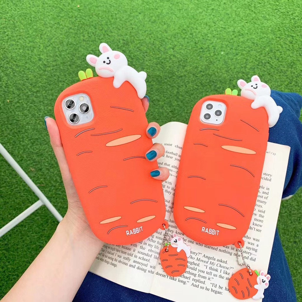 Ốp điện thoại silicone dẻo hình củ cà rốt và thú thỏ đáng yêu thời trang cho IPHONE 11PROMAX X XS MAX XR 6 6S 7 8PLUS 12 pro max | BigBuy360 - bigbuy360.vn