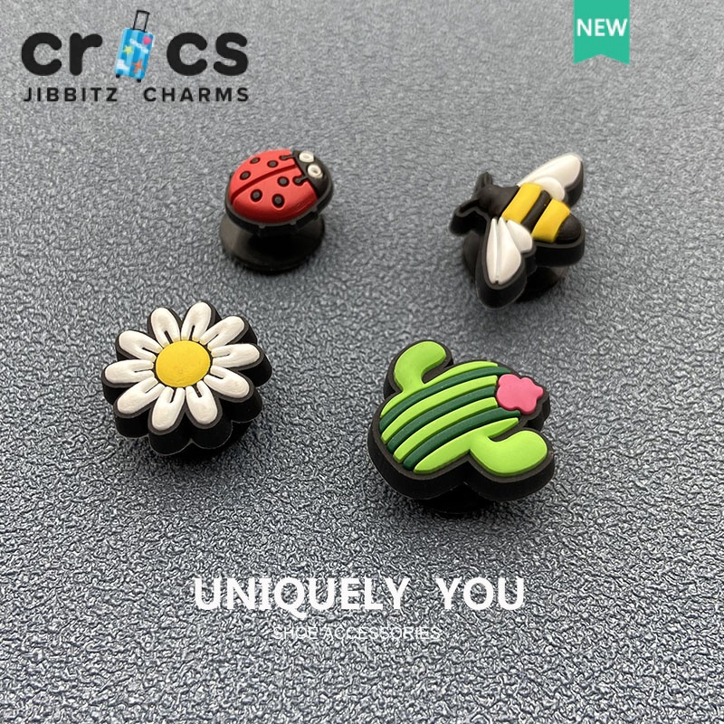 Khóa Cài Giày Crocs jibbitz charms jibbitz Họa Tiết Bọ Rùa Hoạt Hình Ong Hoa Cúc jibbitz Thời Trang DIY